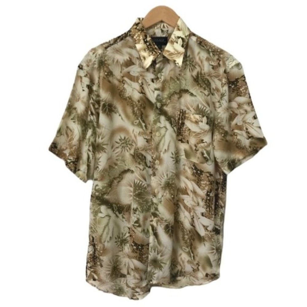 Vintage  Passage Mens Hawaiian Dad Short Sleeve Button Up Shirt